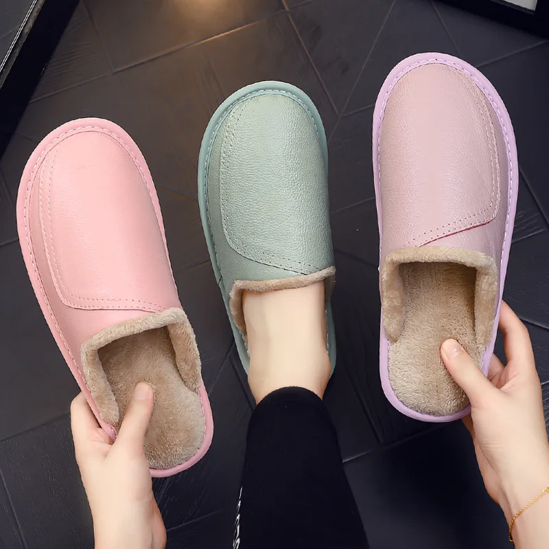 

Classic Leather Slippers Male Indoor Unisex Shoes Men 2026 Fashion Man Leather Shoes Home Slippers Waterproof Man House Shoes