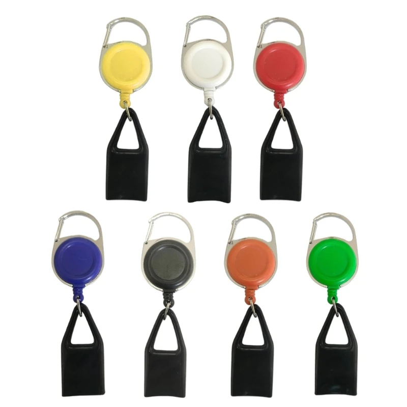 ZB91 Retractable Keychain Portable Holder Cover Single Clip for Traveling Camping Hiking Fishing Easy Carry