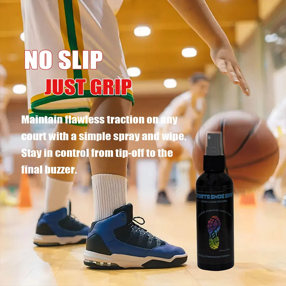 100ML Sports Shoe Grip Spray Anti-Slip Sports Safety Sole Spray Athlete Shoe Sole Enhancer for Improving Basketball Shoe Grip