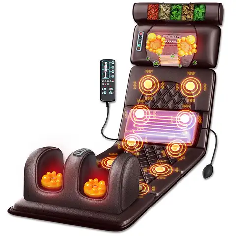 AirBag Massage Cushion Electric Kneading Reclining Chair Home Mattress Massager Cervical Spine Back Waist Whole Body Relief 110V