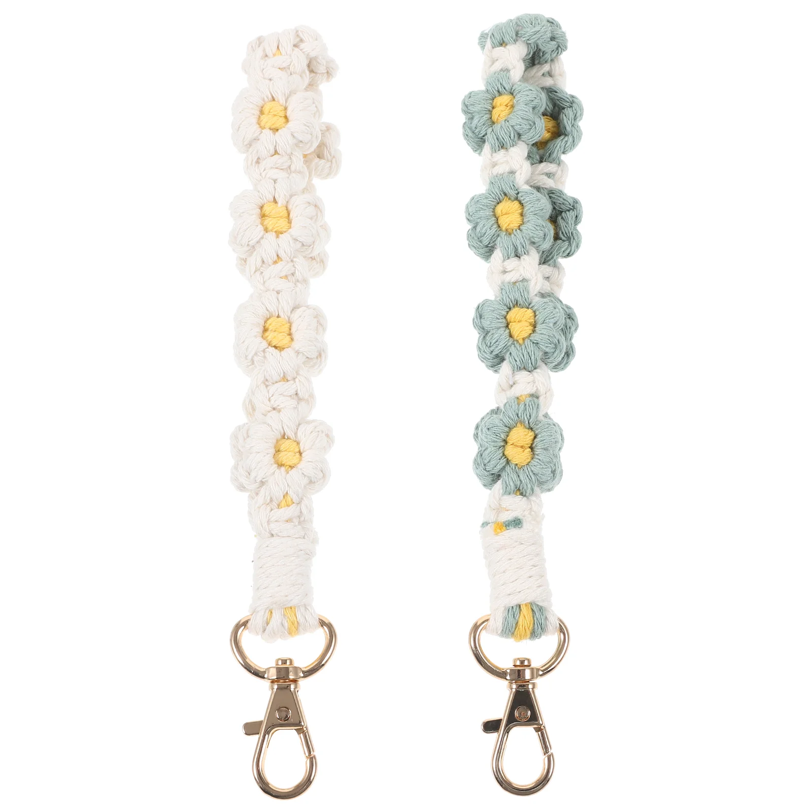 

2 Pcs Mobile Phone Straps Keychain Wrist Lanyard Tassel for Alloy Woven Wristbands