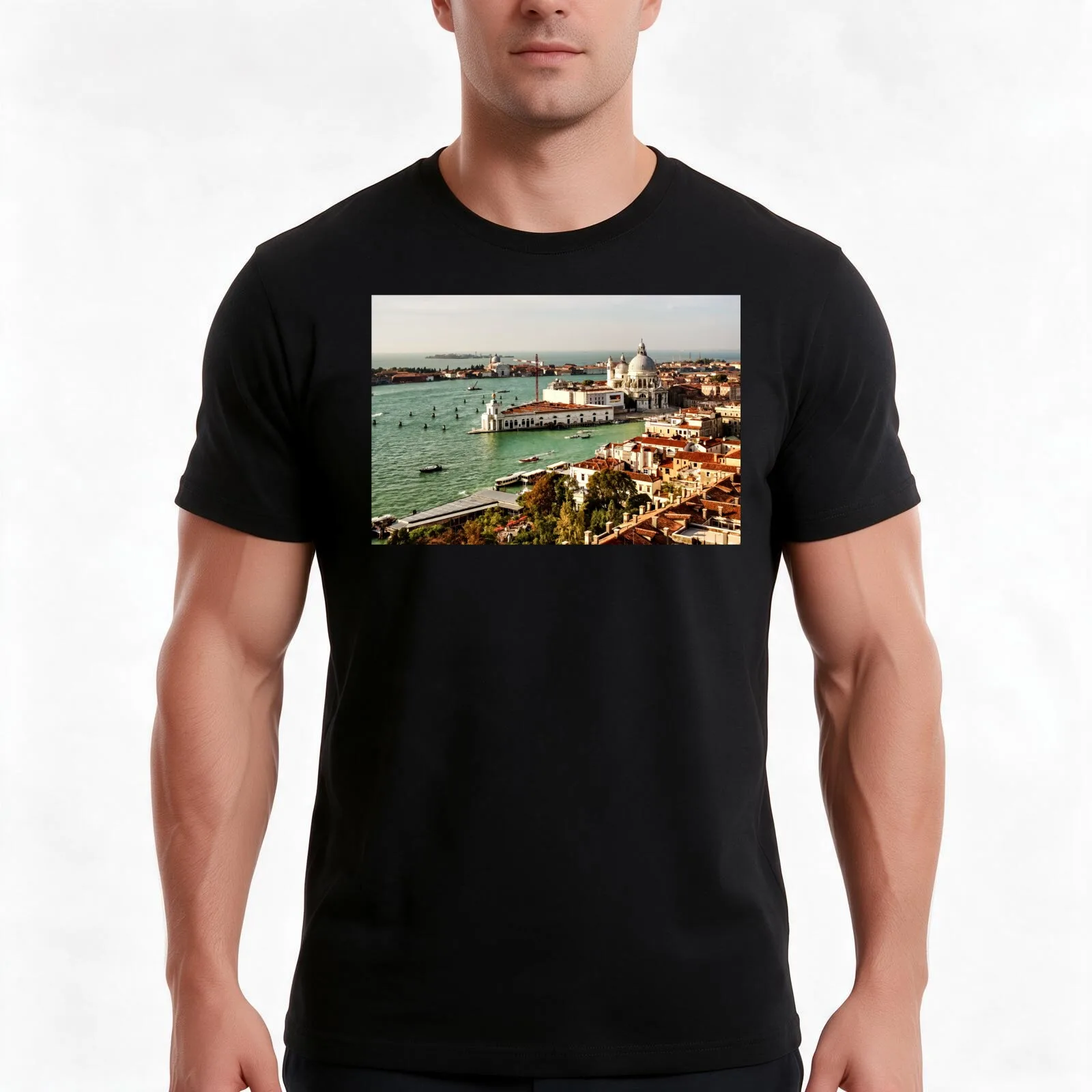 Impressions of Venice - Basilica di Santa Maria della Salute T-Shirt, Summer Casual Cotton Tee, Oversized Streetwear Tops