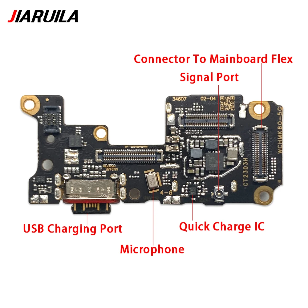 5 Pcs New For Xiaomi Poco F5 X6 Pro Dock Connector USB Charger Charging Port Mainboard Main Flex Cable