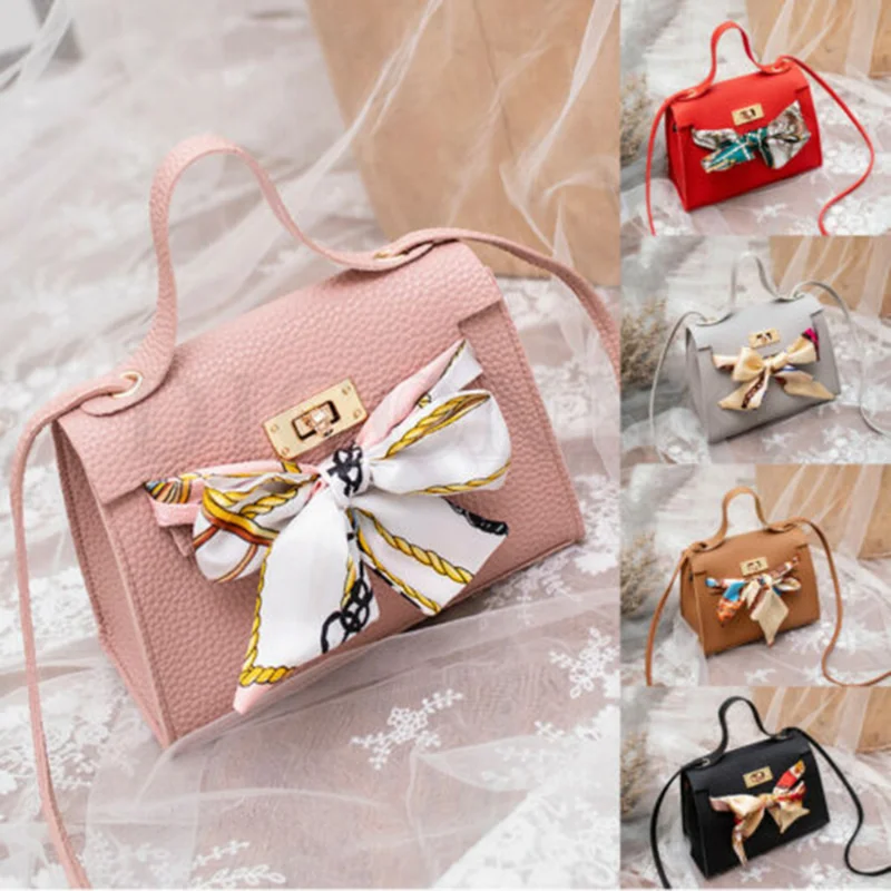 PU Leather Bow-Knot Shoulder Bag for Ladies Girls Messenger Purse Bag Women Single Strap Crossbody Handbag Purse Small 5 Colors