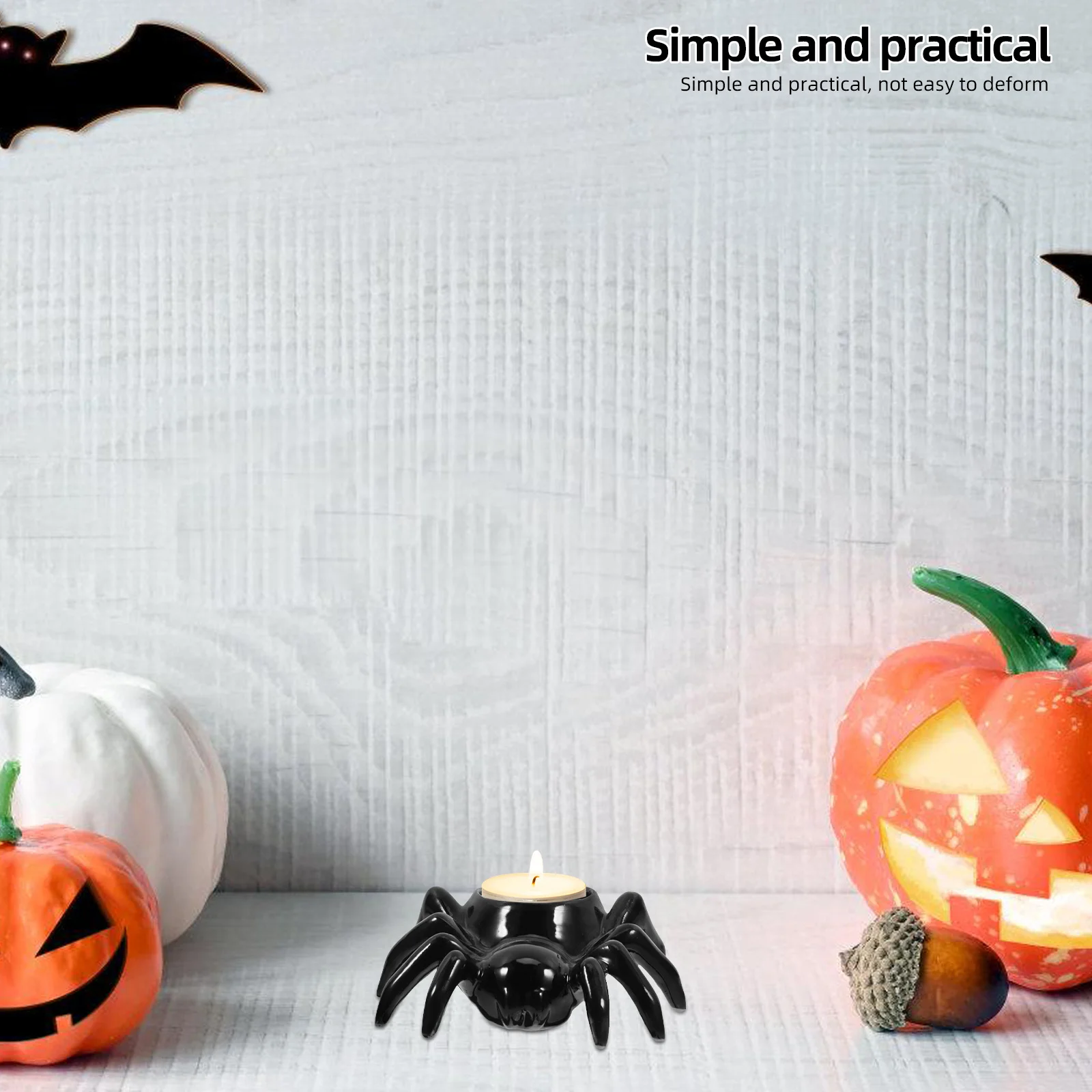 

Halloween Ceramic Candlestick Holder Multifunctional Use Excellent Workmanship Realistic Design Halloween Holder