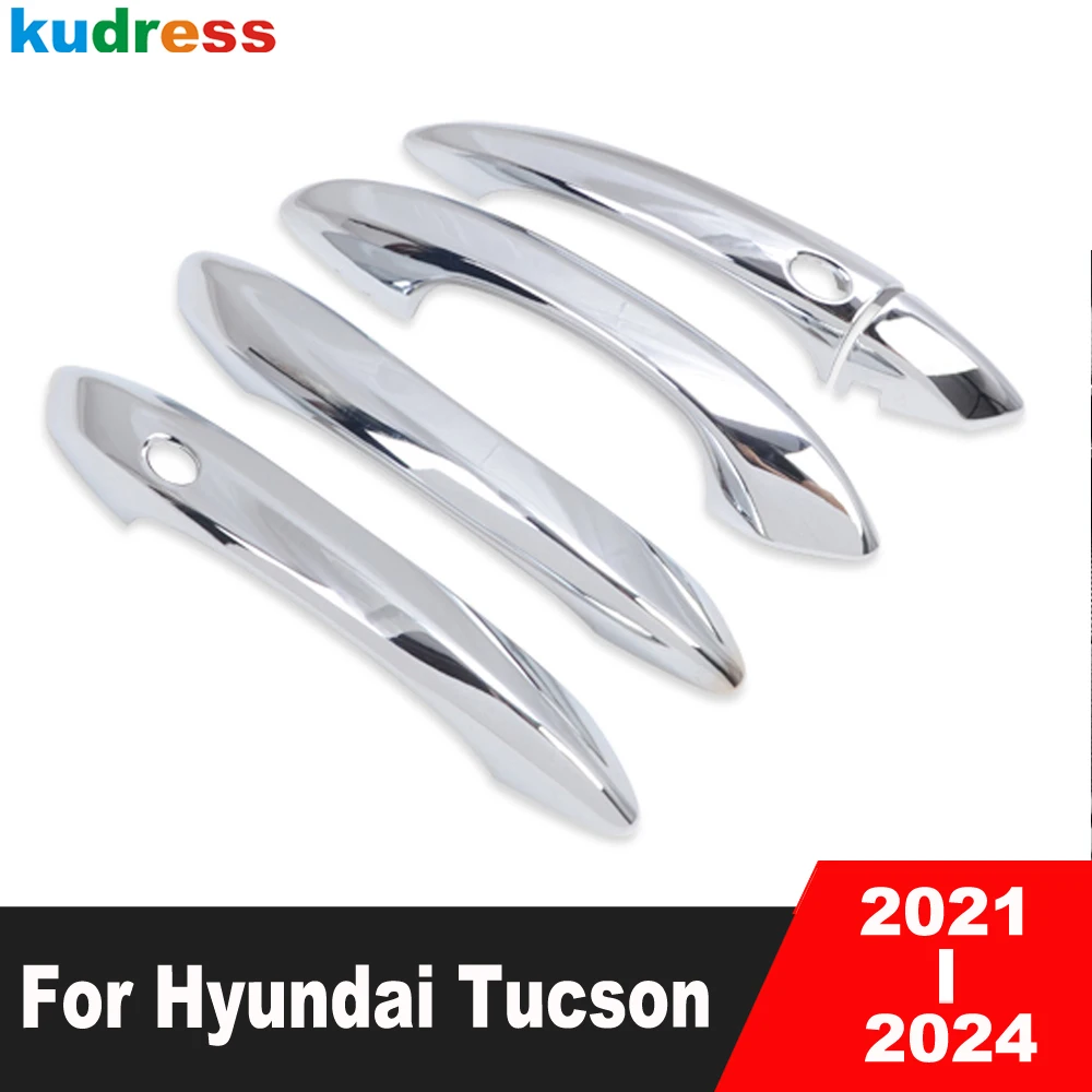

Door Handle Cover Trim For Hyundai Tucson NX4 2021 2022 2023 2024 Chrome Car Side Handles Catch Overlay Exterior Accessories