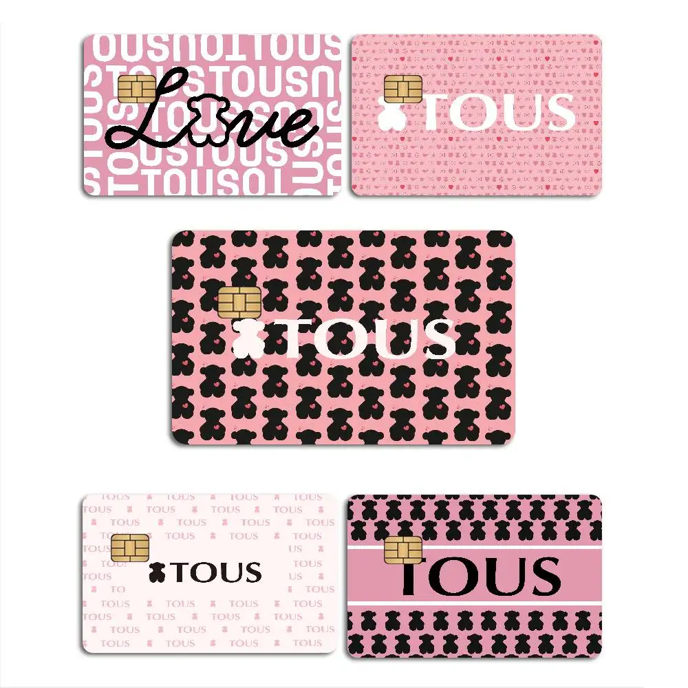 Cute T-TOUSes Bear Anmie Sticker Film Skin Cover for Credit Card Debit Bank Card Front
