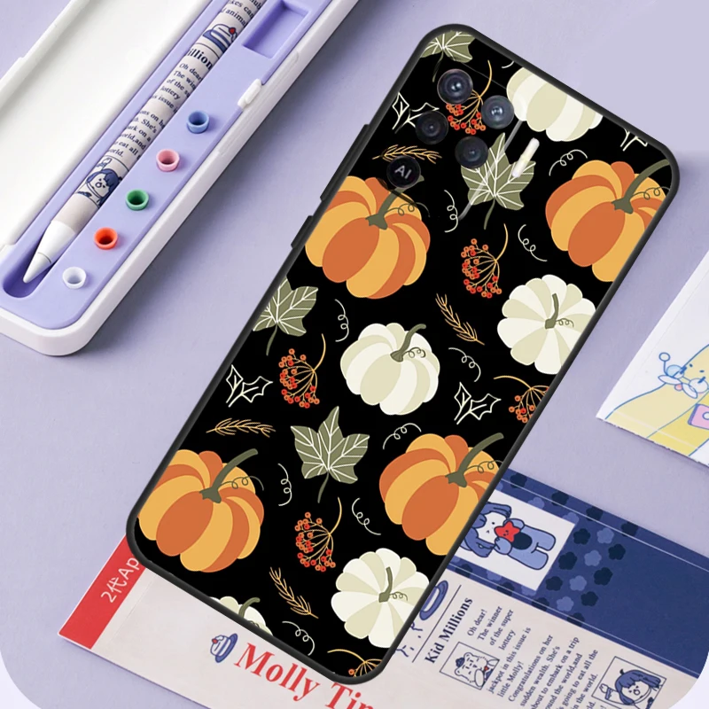 Autumn Pumpkins Cover For OPPO A74 A54 A94 A3S A15 A16 A83 A91 A93 A52 A72 A5 A9 A31 A53 A53S 2020 Fundas