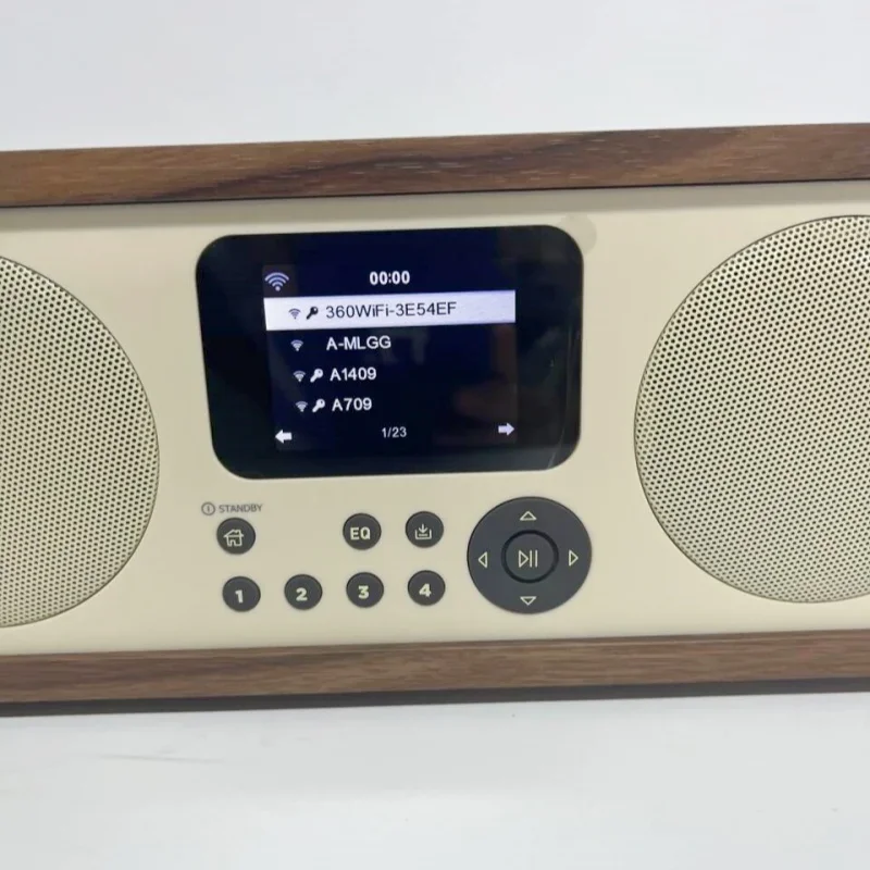 Inscabin D4 Wifi Internet Digital Radio Speaker Wooden Retro Radio with Spotify Connect and Bluetooth/Colour Screen Music Play