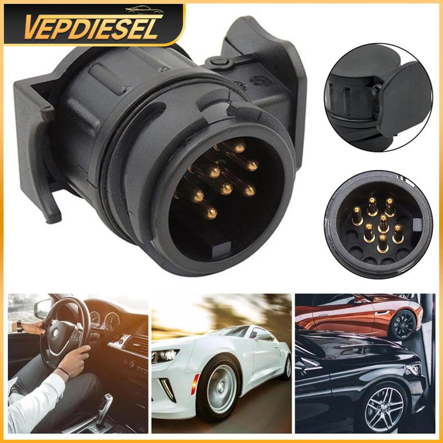 1PC Waterproof 13 To 7 Pin Plug Trailer Caravan Electric Adapter Socket Connector for European Standard Trailer