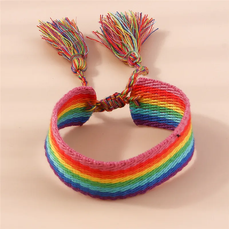 Aihua Boho bunte gewebte Seils chnur Armband handgemachte schicke Gurt Freundschaft Armbänder für Frauen Glück Schmuck Geschenk – Detail 7