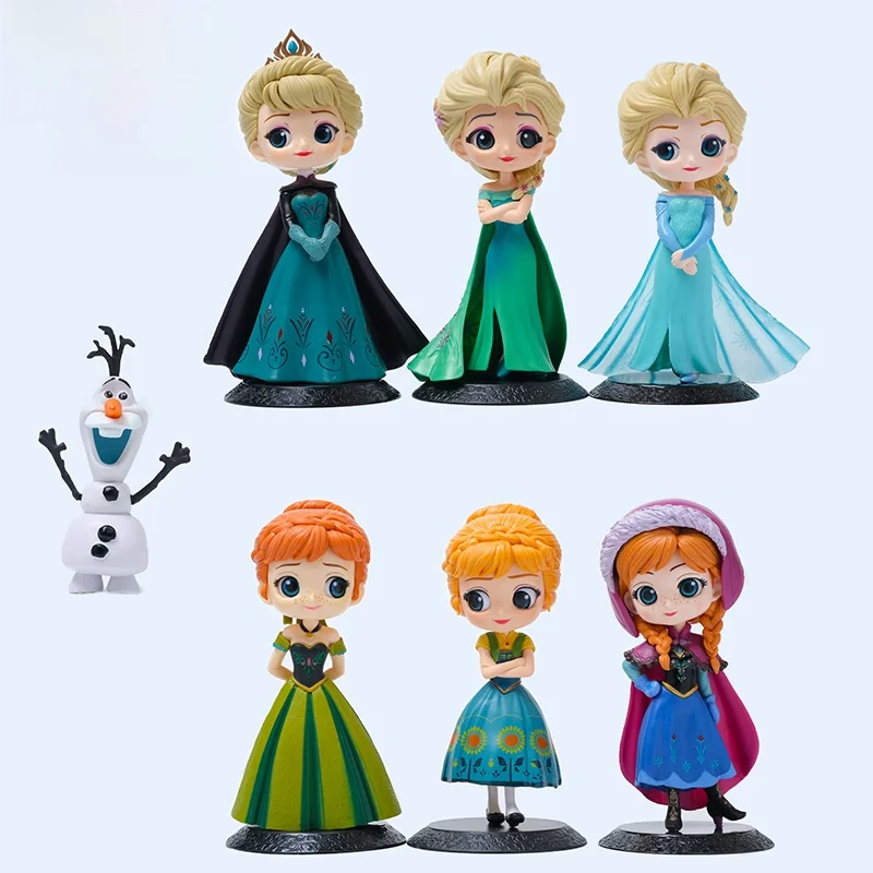 Frozen Elsa princesa caja ciega juguete Anna Elsa Olaf muñeca estatuilla juguetes decoración de mesa artículo como regalo