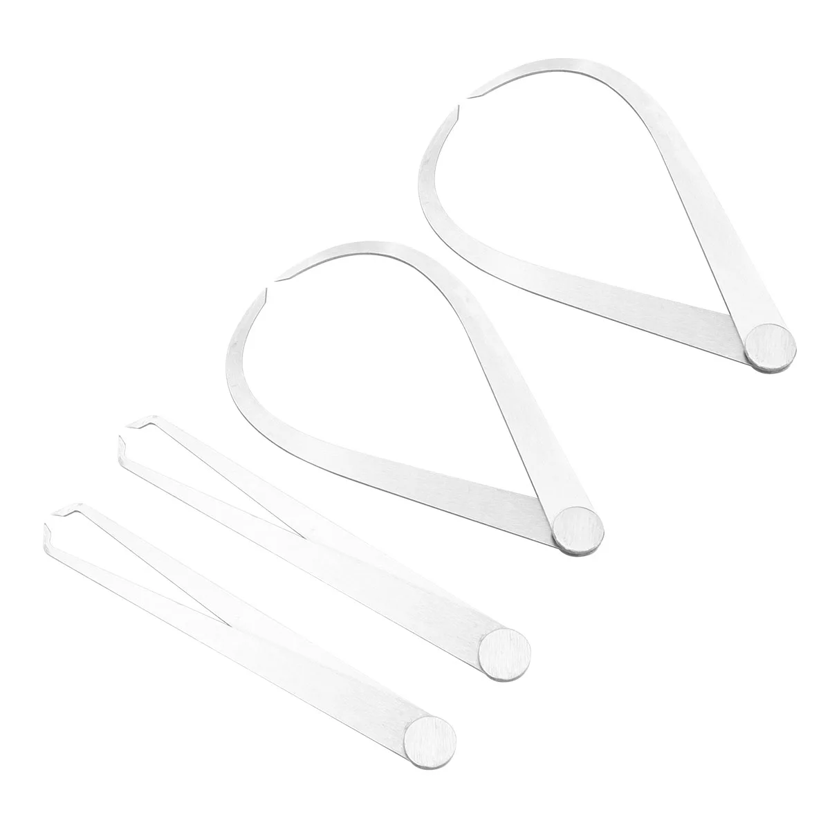 

2 Pcs Inner Outer Caliper Set Measuring Tool Simple Distance Creative Silver Premium Material Practical Long Life Easy