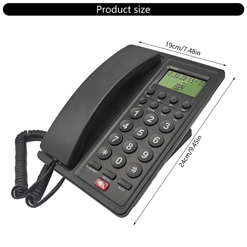 Стационарный телефон для бизнес-офиса с дисплеем вызывающего абонента для гостевой комнаты отеля, проводной телефон