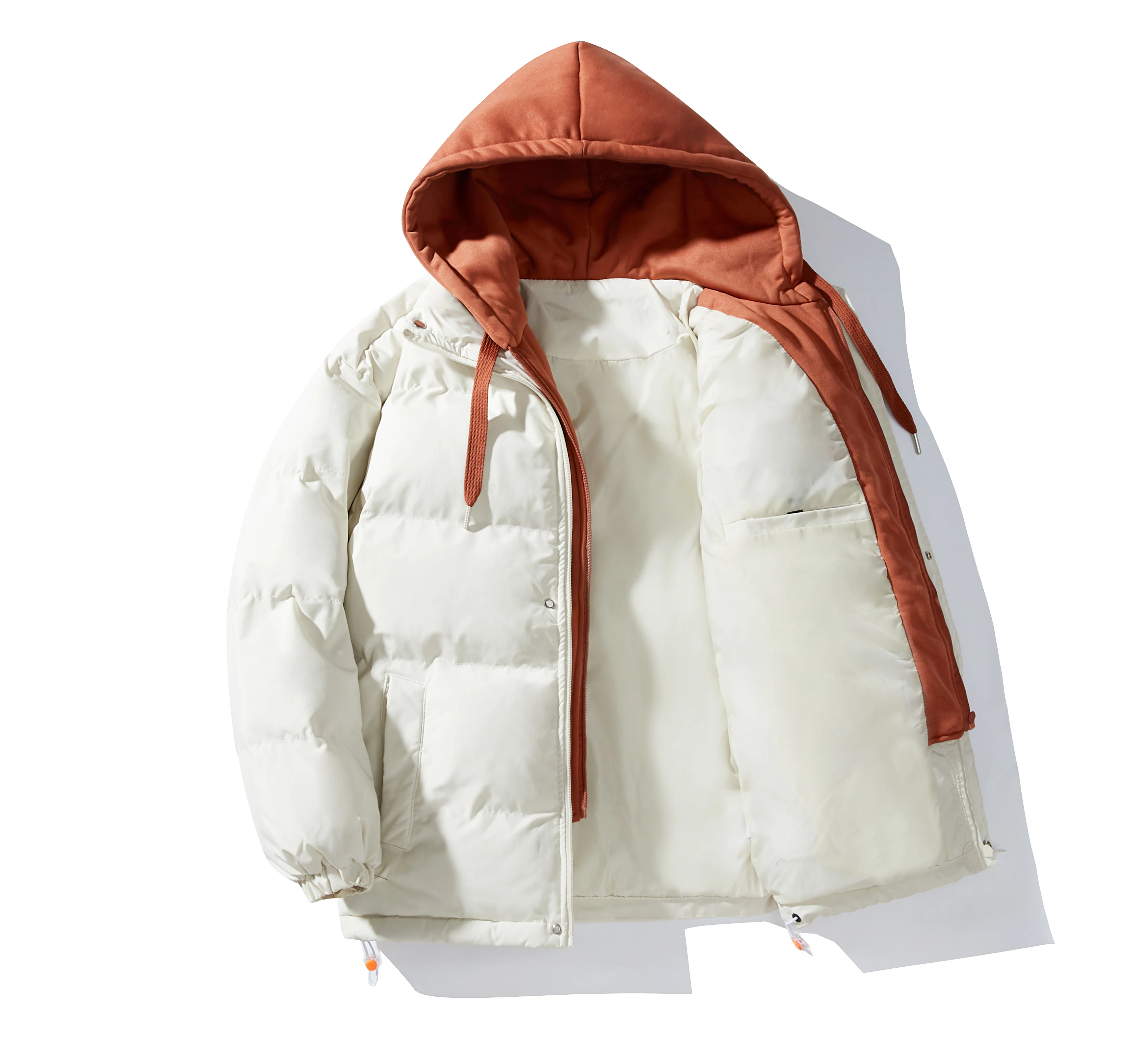 

Бесплатная доставка, мужская куртка-пуховик в японском стиле из двух предметов, зимняя теплая куртка с капюшоном, повседневная уличная утолщенная парка