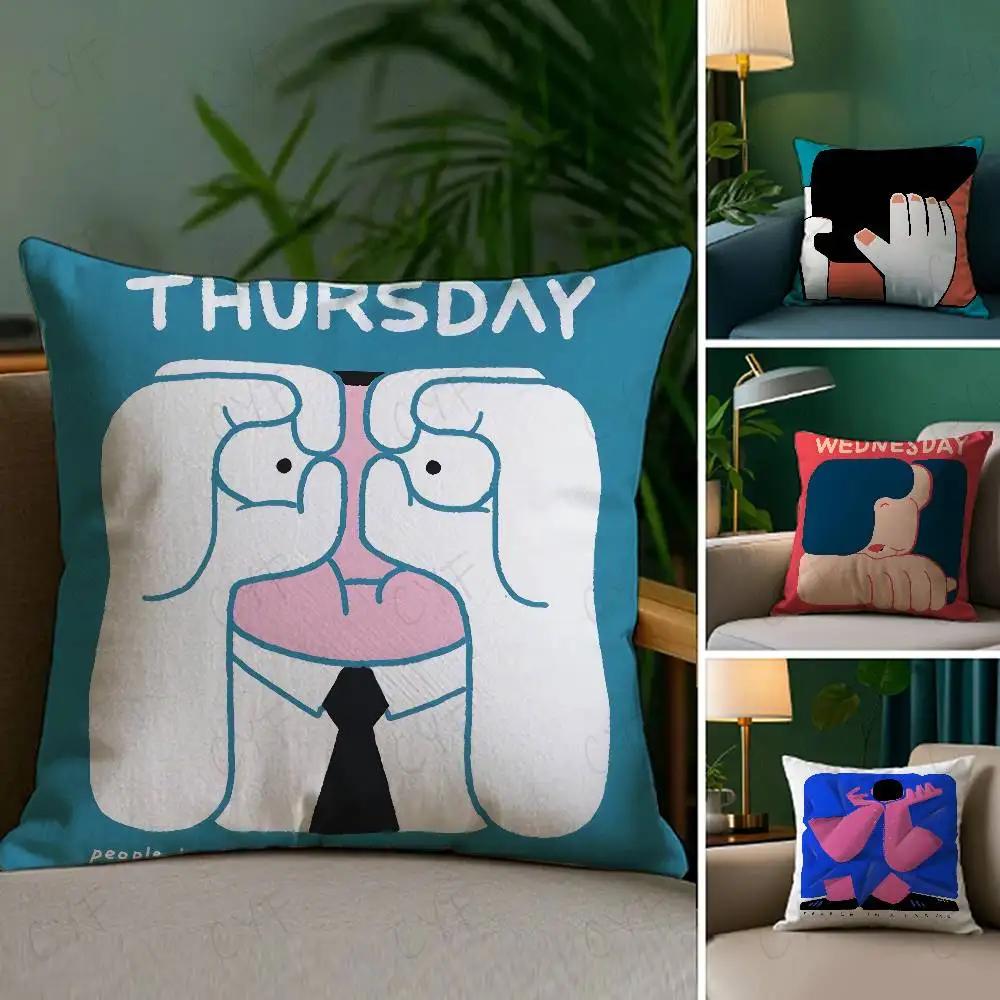 

People living in a frame Creative and interesting Pillow Case Custom Printed Brushed Fleece Pillow, Baby Skin-Touch, Eco-Friendl