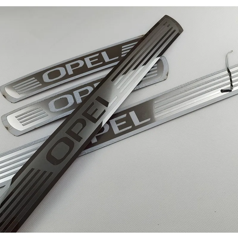 Für opel astra zafira corsa Tür-Schwellen-verschleiss-Platte Abdeckung Trim Edelstahl Schwelle Pedal Styling Schützen Auto Zubehör – Detail 4
