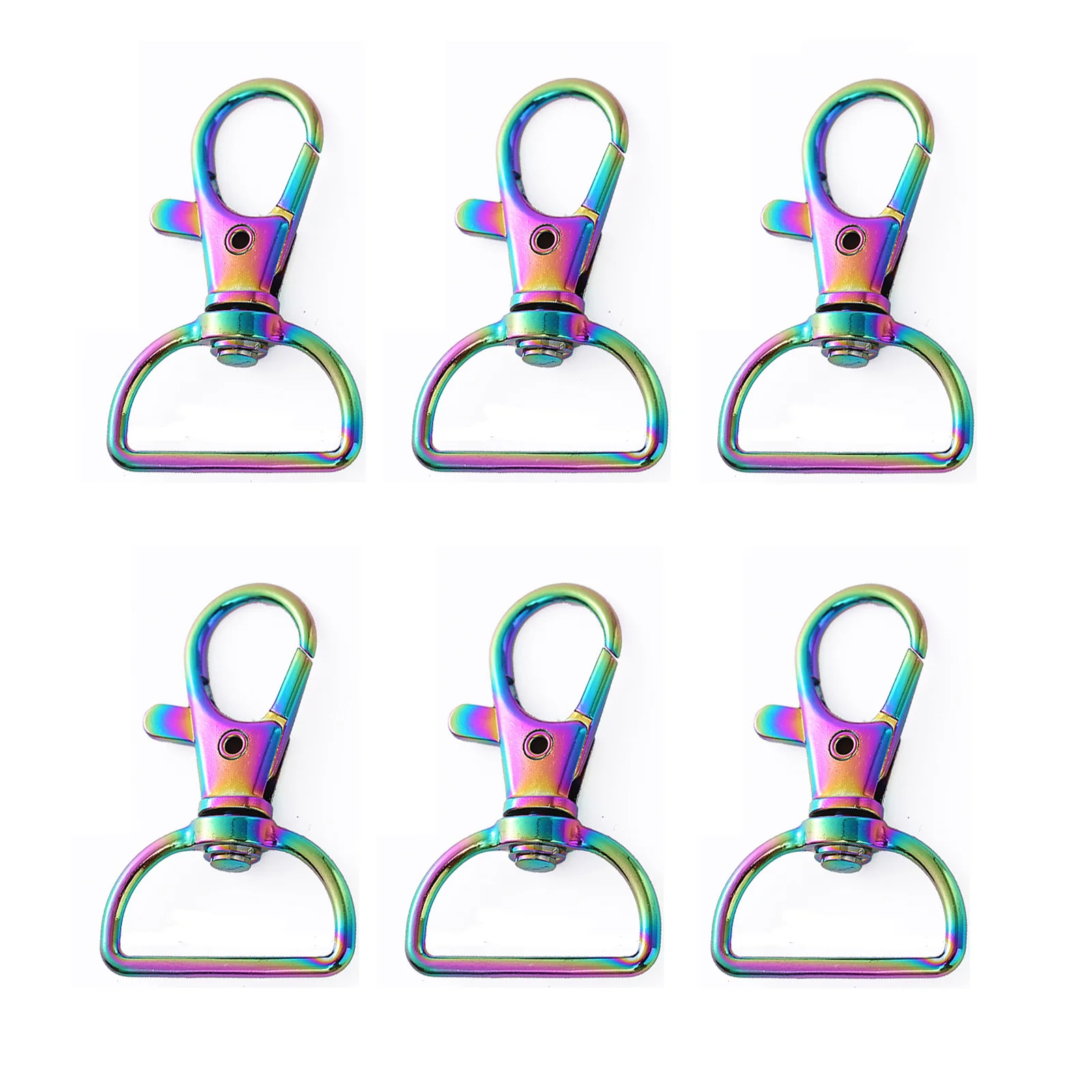 6PCS 25mm Metal Lobster Clasp Clip Snap Hook Swivel Trigger Carabiner Bag Buckle Handbag Strap Webbing Hang Buckle Bag Accessory