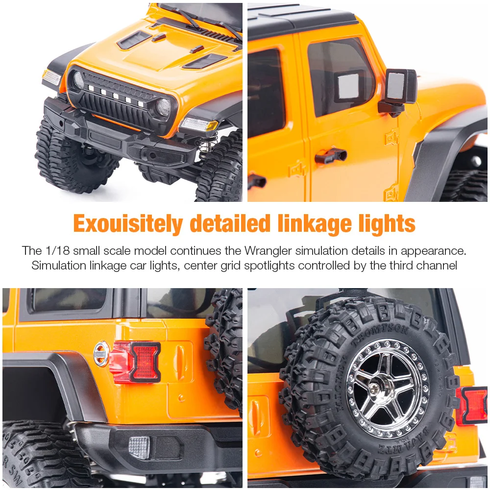 AUSTAR AX8560 1/18 2.4G RTR RC Car Full Proportional Rock Crawler LED Light Off-Road Climbing Truck Vehicles Models Toys