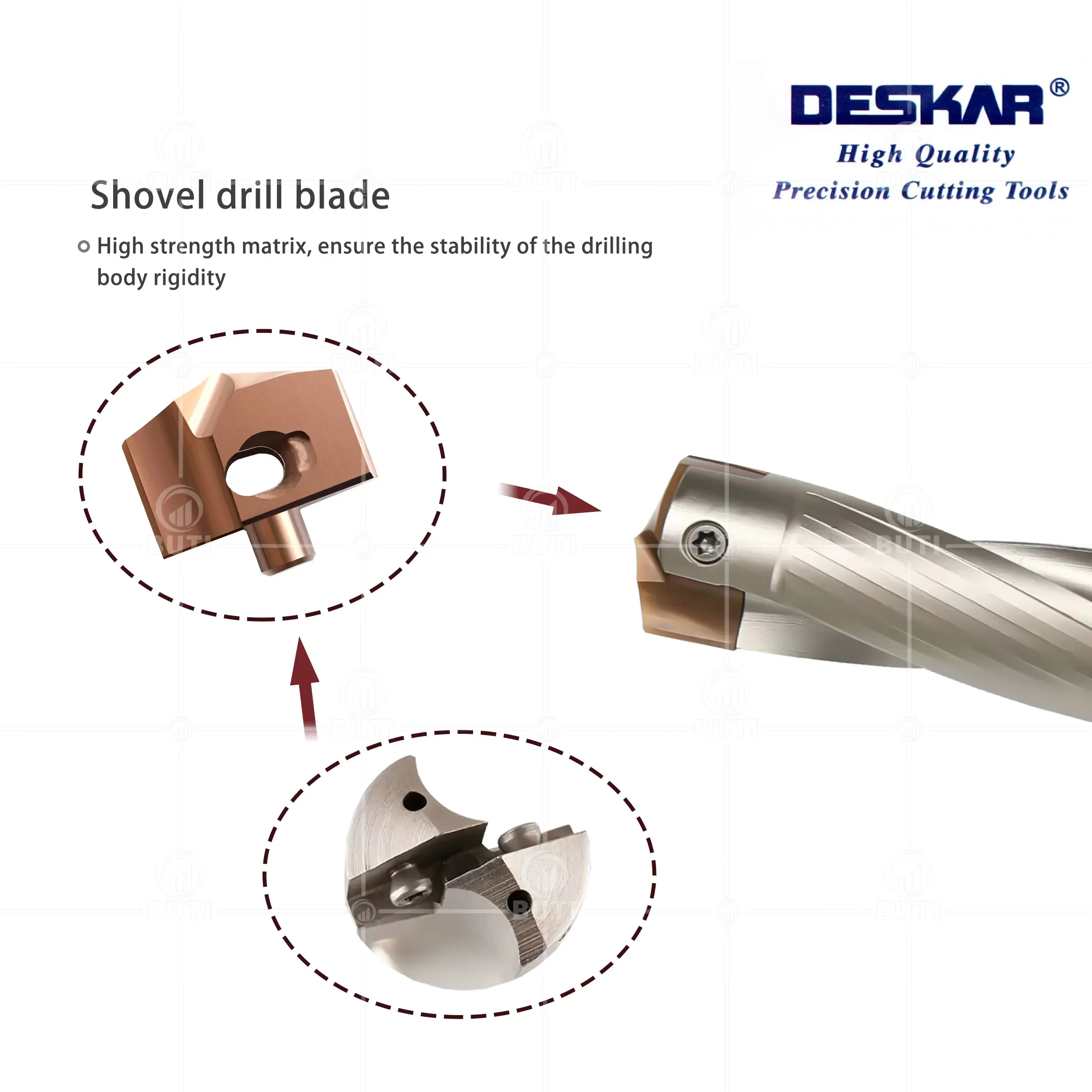 DESKAR 100% Original Deep Hole Drilling HCD10.0/11.2/13.8/15.8 CNC Lathe Carbide Inserts High-speed Violent Crown Drilling Blade