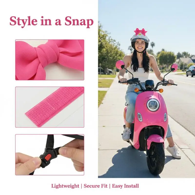 

Motorcycle Helmet Bow Decoration Electric Bike Helmet Car Body Decoration Accessories Bowknot Self-adhesive Type For Girl Women