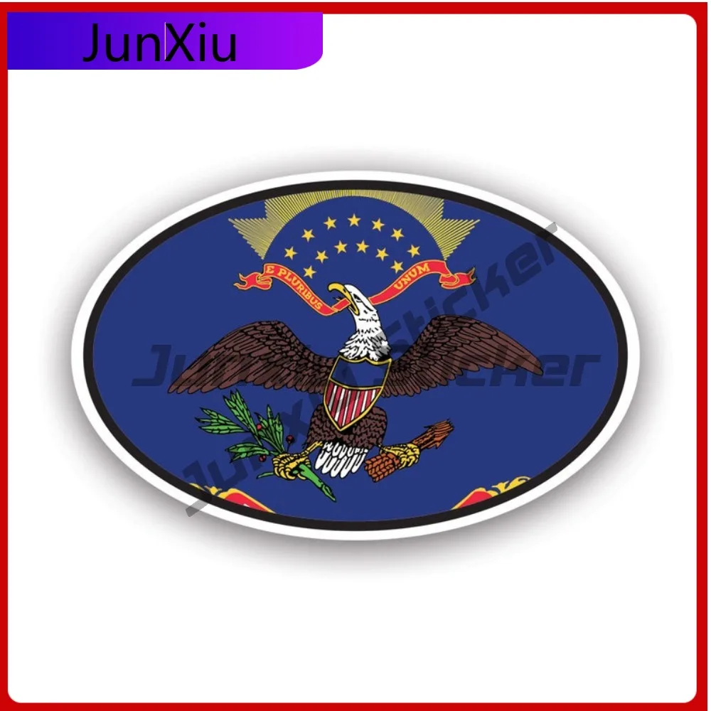 

Amazing Classic North Dakota Flag Oval Sticker Uv Protected Decalsv4 Nd Euro Car Decal Durable Sunproof Best For Helmet