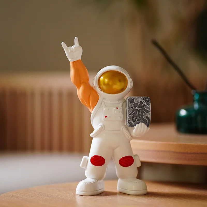 Chinese Style Home Decoration Spaceman Ornaments Astronaut Mahjong Animal Figure Living Room Birthday Gift Table Decorations New