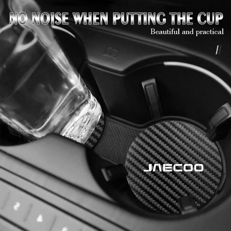Car Cup Coaster Cup Protector Pad Drink Coaster Carbon Fiber Leather  For Jaecoo J5 J7 J6 J8 5 7