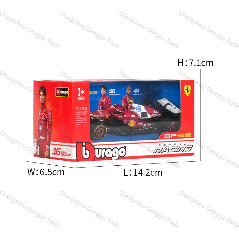 บูราโก 1:43 2025 เอสเอฟ25 # 16 # รถโมเดลจำลองรถแข่งฟอร์มูล่า 1 รุ่น 55 ทำจากโลหะผสมแบบหล่อขึ้นรูป