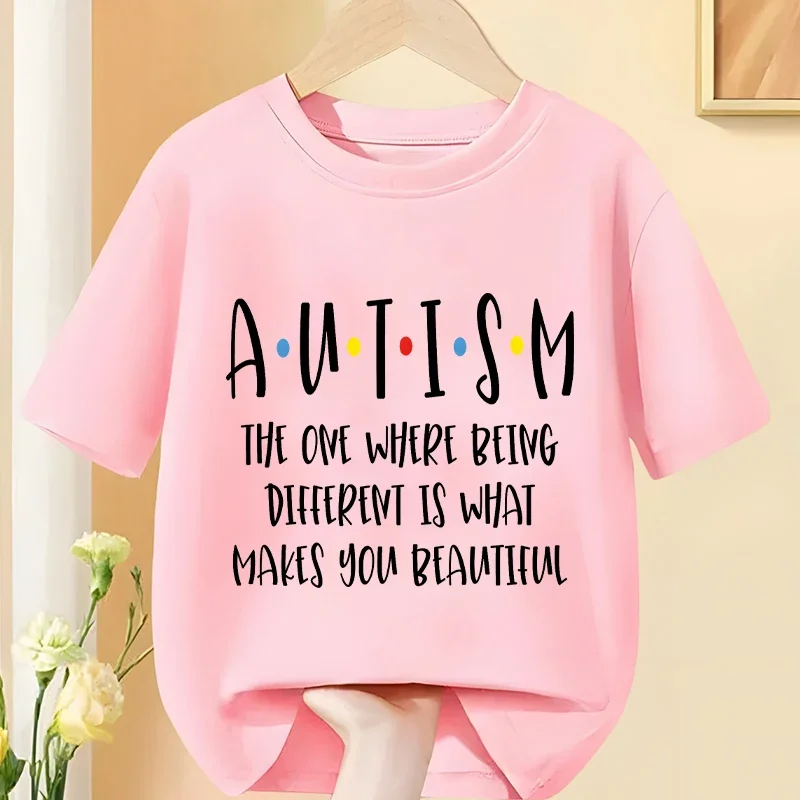 

Autism Awareness Month Kids Shirt Baby Girls Boys T-shirts Rainbow Neurodiversity Children's Tee Autism Harajuku Acceptance Tops