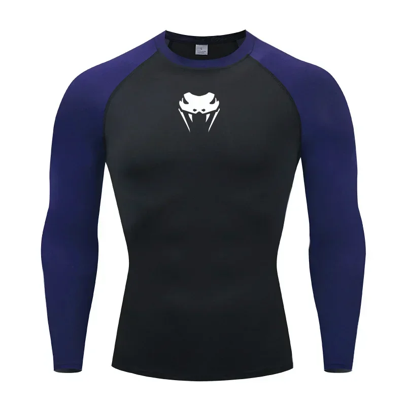 Sports Quick-drying T-shirt Men O-Neck Compression Shirt Gym MMA Long or Short Sleeve T-shirt Men's Rashguard Sports Top Tees