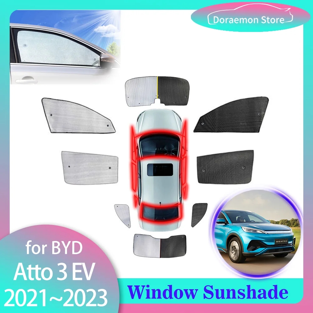 

Полный автомобильный солнцезащитный козырек для BYD Atto 3 EV 2021 2022 2023, автомобильный солнцезащитный козырек на боковое окно, солнцезащитный козырек, зонтик, козырек, аксессуары для штор
