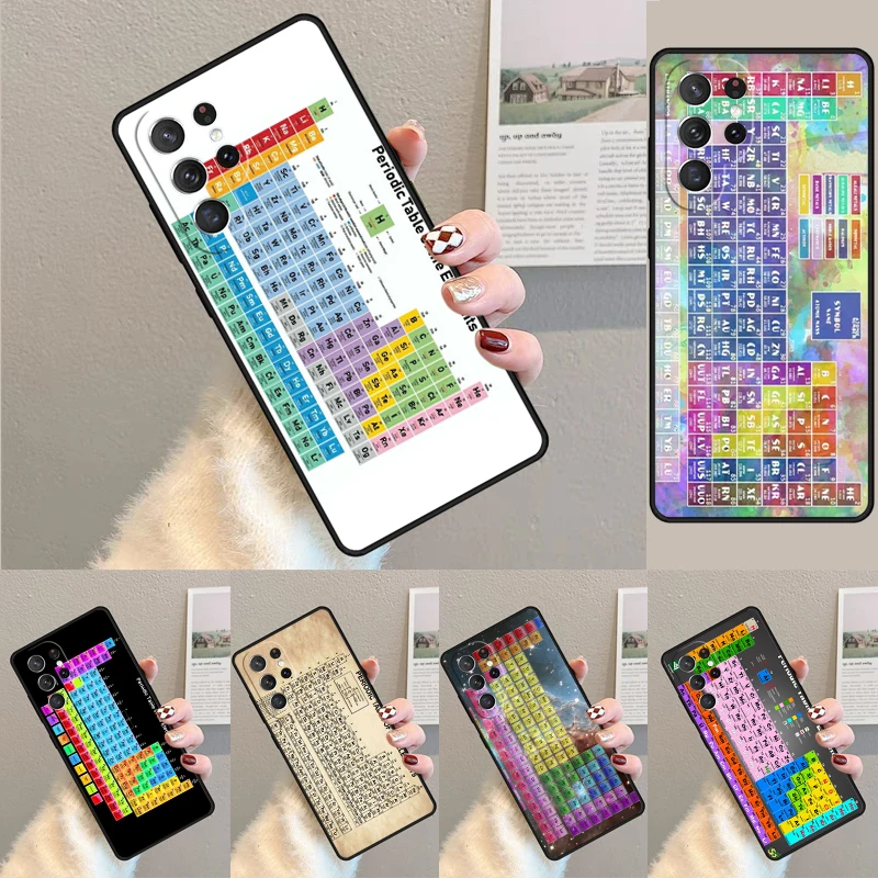 Cover For Samsung Galaxy S24 Ultra S21 S22 S8 S9 S10E Note 10 20 Plus FE S23 Periodic Table Of Elements Phone case Coque