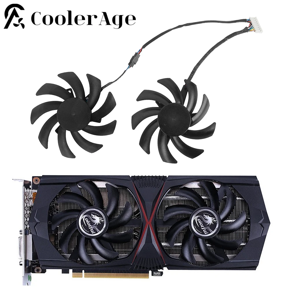 

2Pcs/Lot 85MM 8Pin RTX2060 Cooler Fan Replacement For Colorful GeForce RTX 2060 6G-V Graphics Video Card Cooling Fans