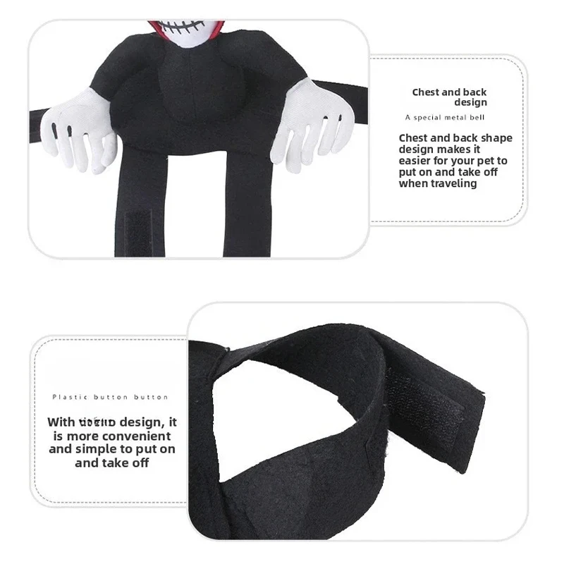 Halloween-Haustierkostüm für Hunde, Skelett-Reiter-Stil, Hunde-Cosplay-Kleidung, lustiges Reitoutfit, mittelgroße und große Hunde, Party-Verkleidung – Detail 8