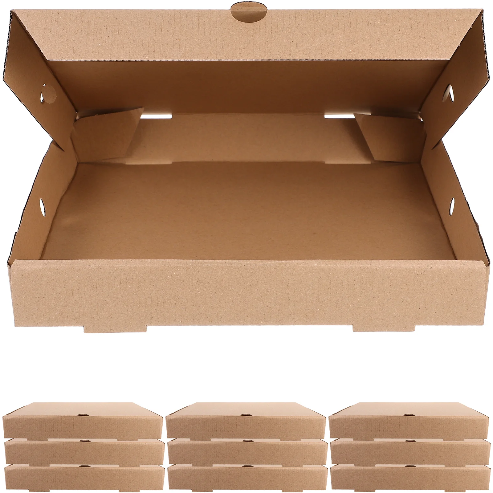 

10 Pcs Kraft Pizza Box Restaurant Supply Practical Boxes Party Favor Paper Trays Straight Hair