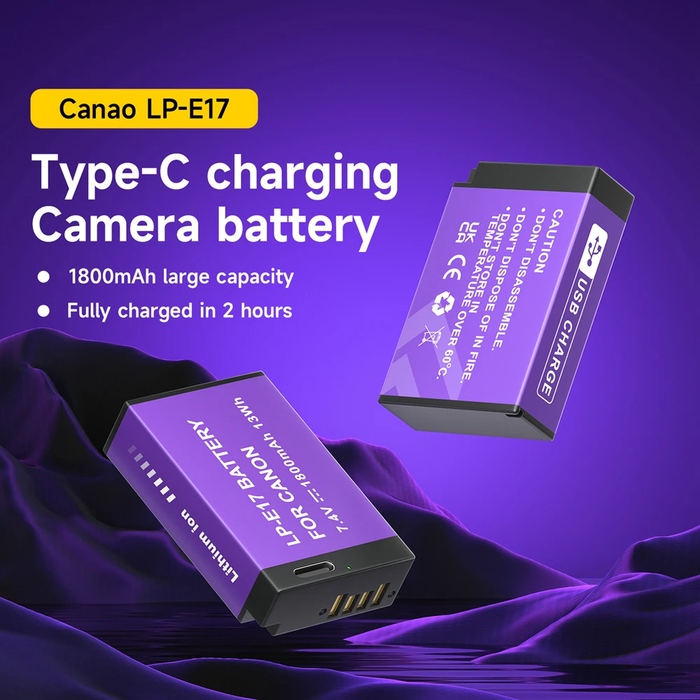PALO LP-E17 LPE17 LP E17 Camera Battery+LCD USB Charger for Canon EOS R8 RP R50 200D 250D M3 M5 M6 750D 760D T6s 800D 8000D 77D