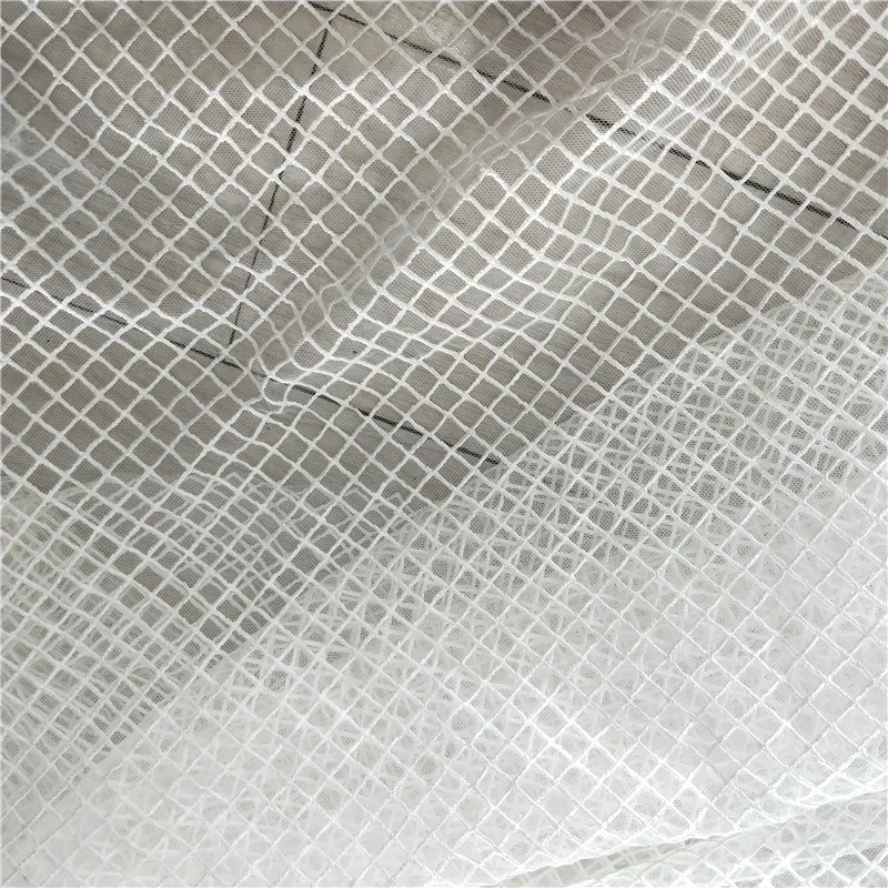 

Wedding Dress Tulle Skirt Material fabrics for patchwork kumas telas por metros European-geometry mesh embroidery lace fabric