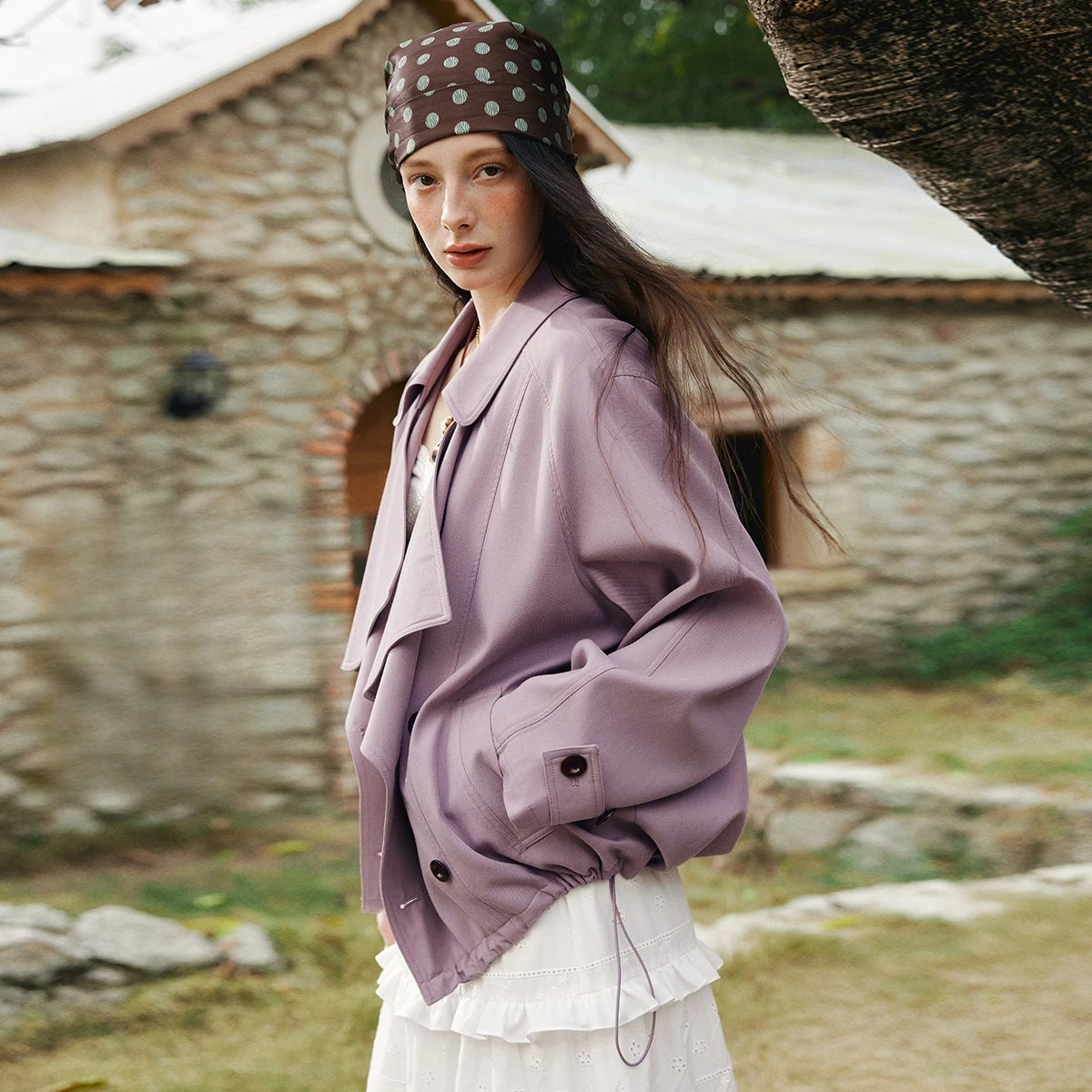 OLrain Frau Oversize Jacken Pendeln Kordelzug Graben Mantel Frau 2026 Frühling Solide Volle Hülse Weiblichen Kurzen Mantel GO58CW002815