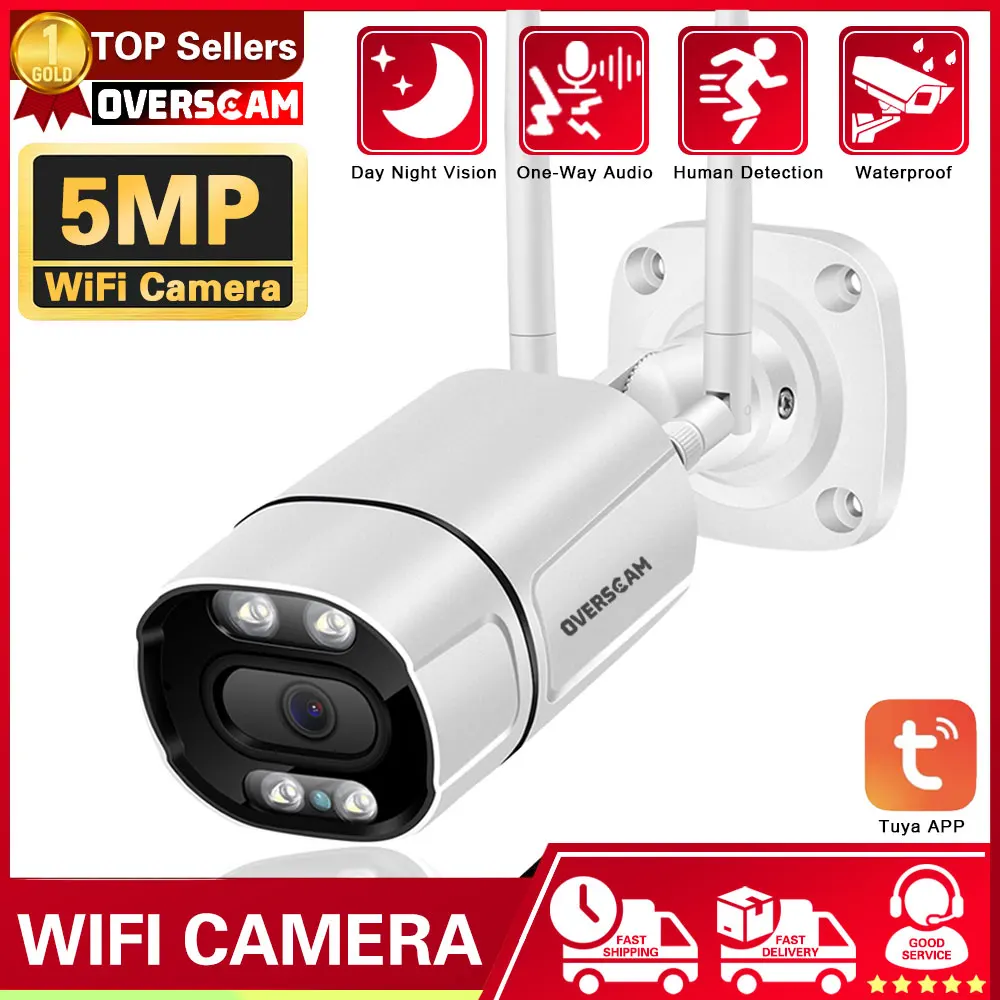 vigilancia ao ar livre camera ip home security protecao cctv wi fi camara video a prova dagua tuya smart life 5mp ip cam 01