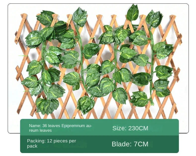 2.1M Artificial Plant Green Ivy Leaf Garland Silk Wall Hanging Vine Home Garden Decoration Wedding Party DIY Fake Wreath Leaves