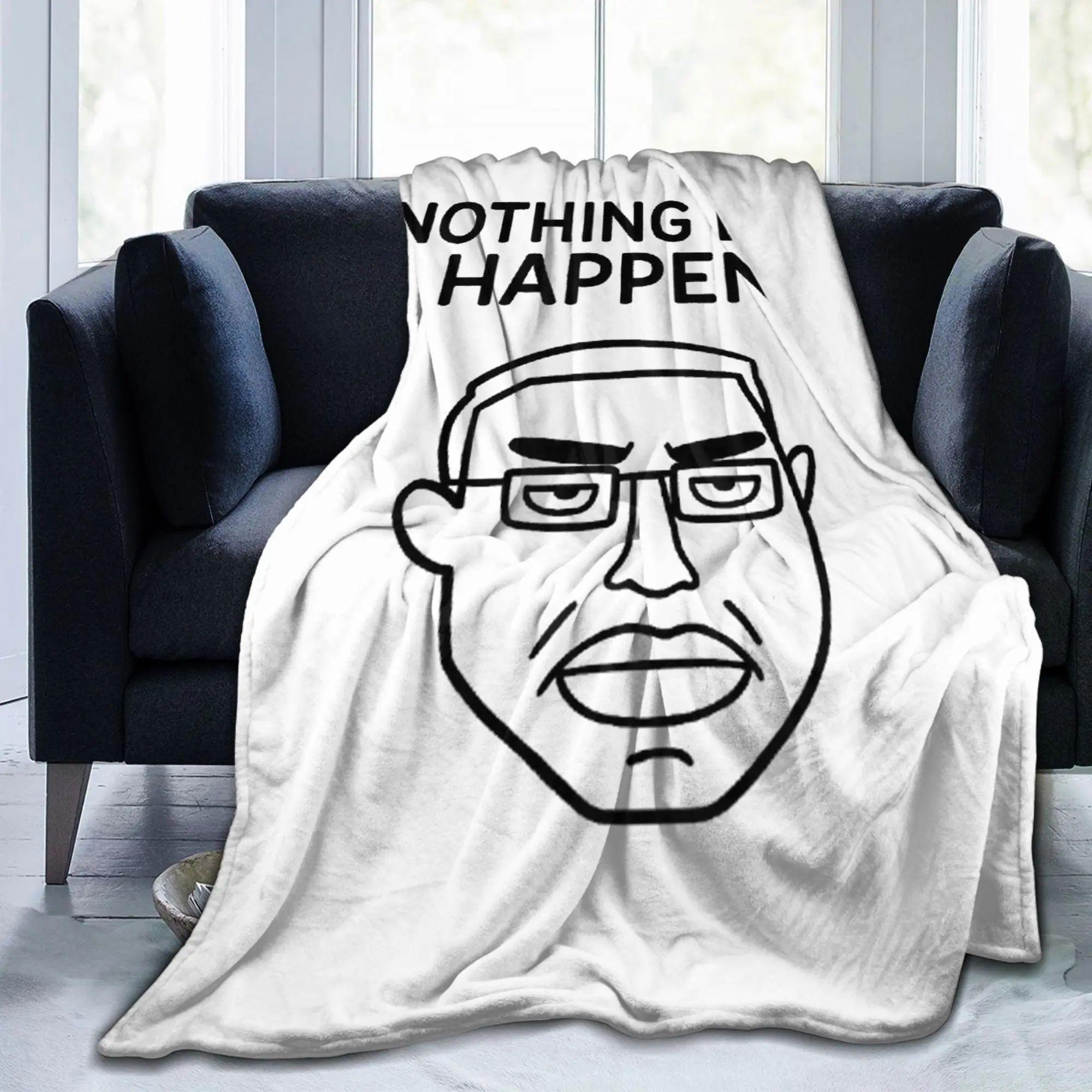 Chudjak Chud Meme Angry Cartoon Blanket Cover Fleece Funny Lightweight Thin Throw Blanket for Outdoor Quilt Breathable