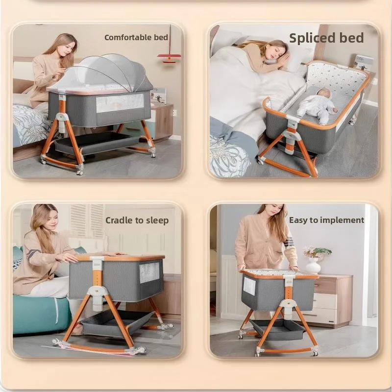 Opvouwbaar draagbaar babybedje Multifunctionele pasgeboren wieg Beweegbaar babybedje Afneembaar voor co-slapen