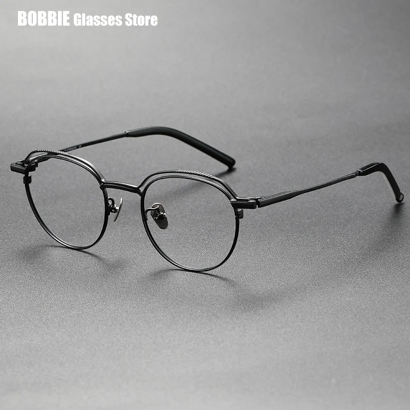 Fashion Japanese Designer Titanium Eyeglasses Glasses Frame Men Small Face Full Rim Popular Optical Eyewear Decoration 2024 New