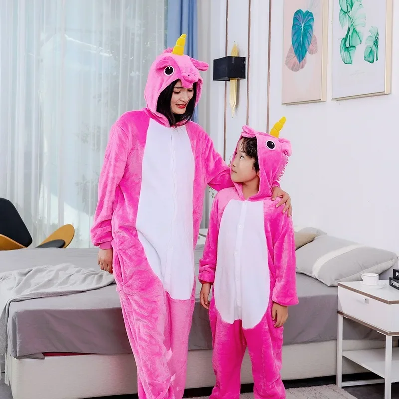 

Halloween Costume Kigurumi Onesie Couple Flannel Sleepwear Unisex Cartoon Animal Pajamas Cosplay Flannel Hooded Pyjama Women Men