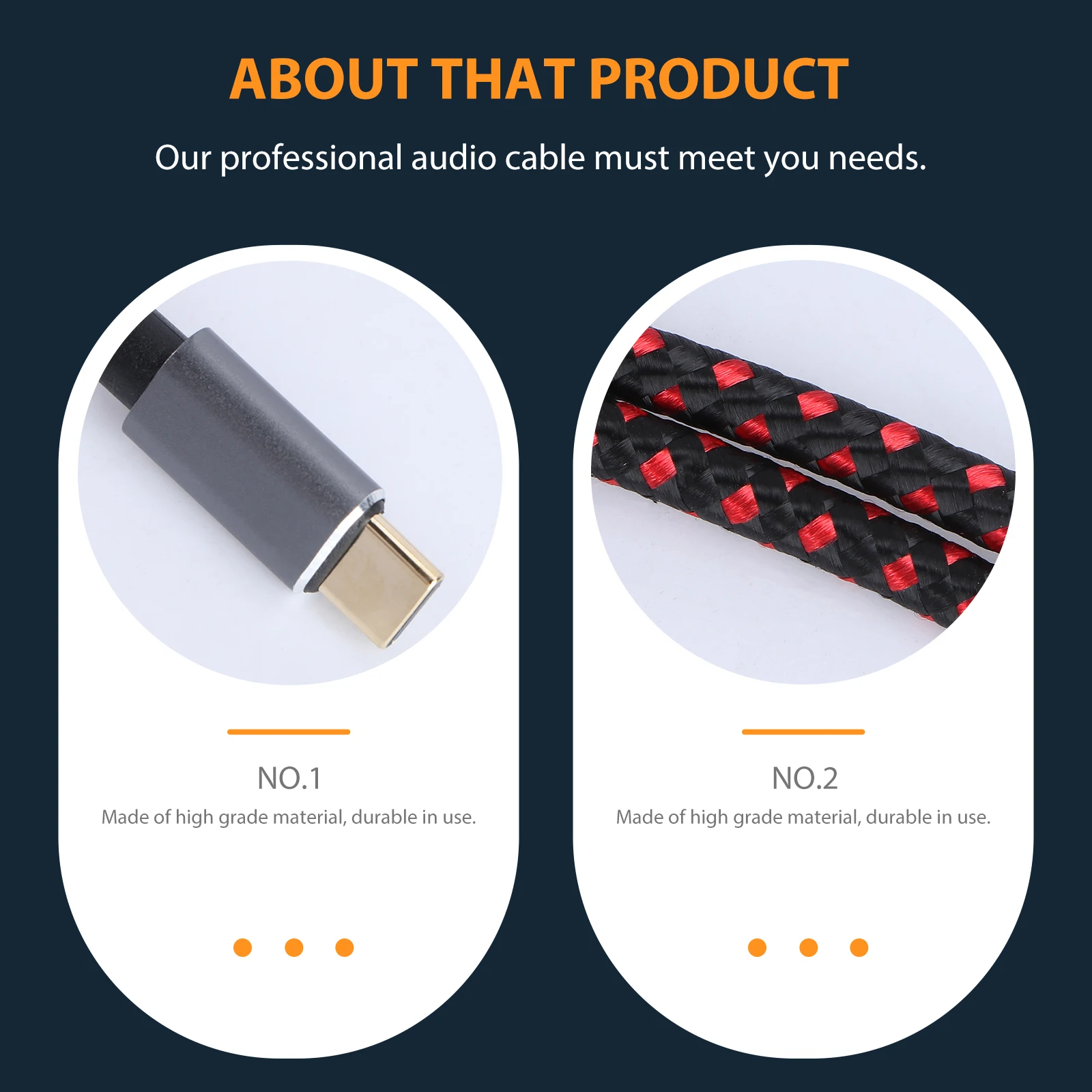 

Type-C To Cable 0.5M Red Aluminum Alloy Housing Ultra Thick Wire For Charging Transmission Compatible With Pro Audio Home