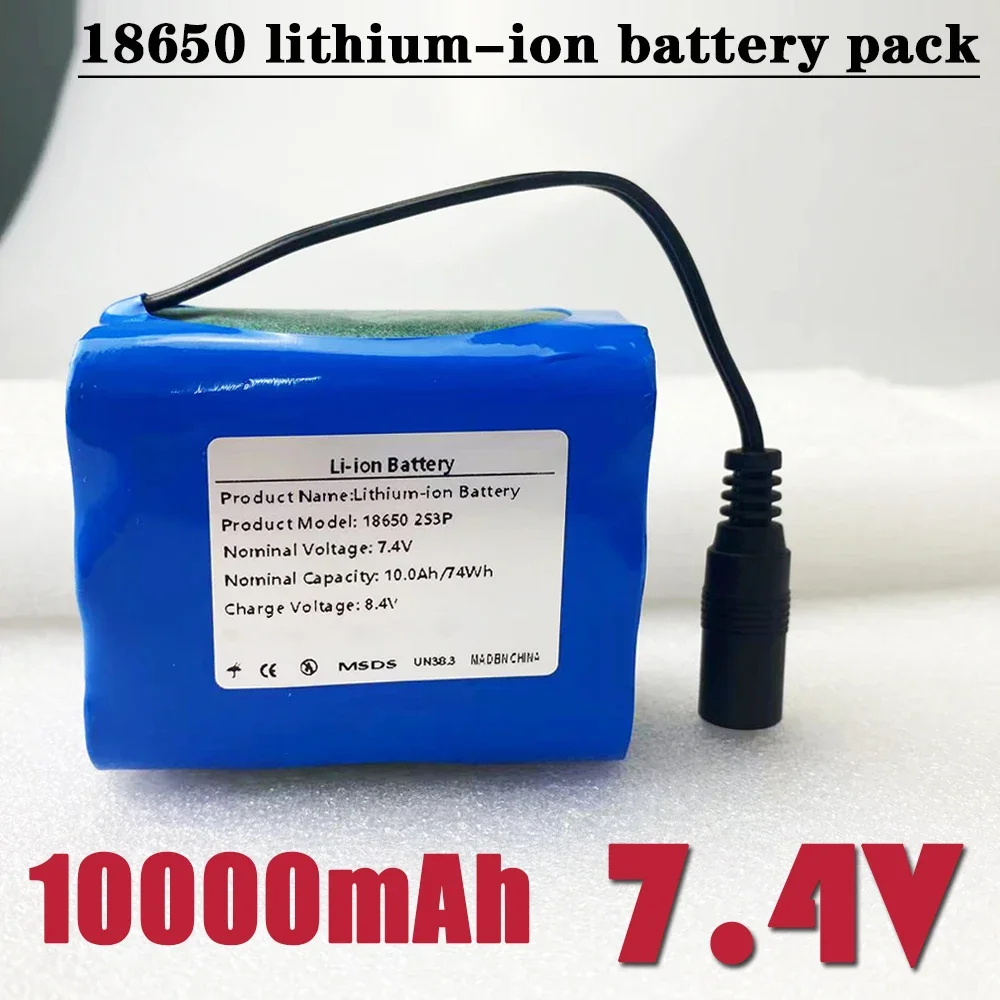 7.4V Emergency DIY 18650 Lithium Battery Pack 2S3P 10.0AH  Fishing LED Light Bluetooth Speaker 7.4V Lithium Ion Battery