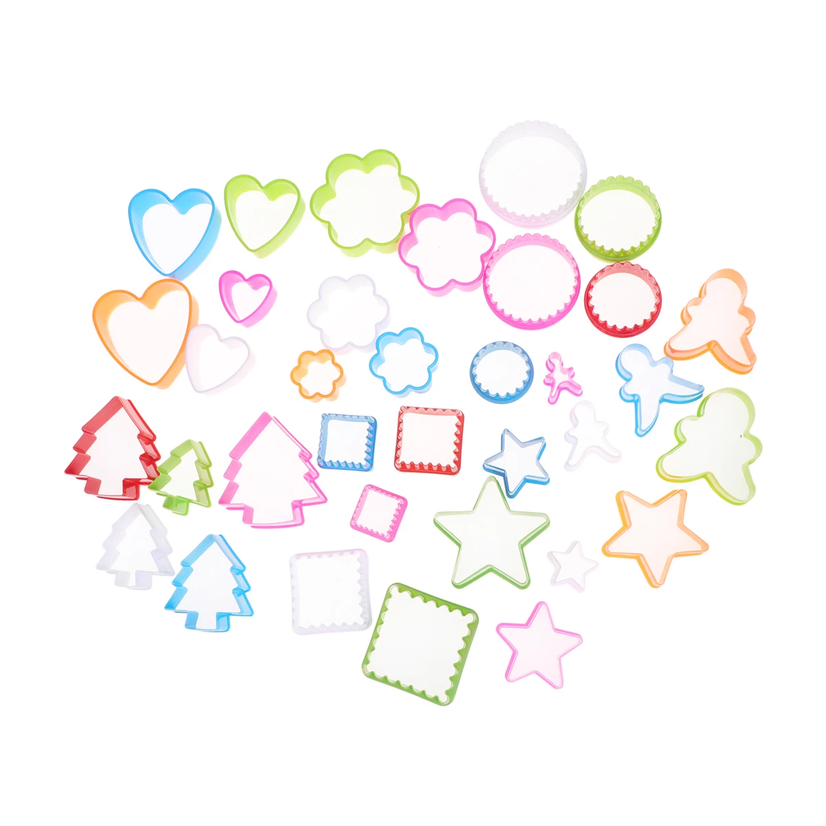 

7 Pcs Colorful Plastic Biscuit Press Mold Cookie Stencils Cookies Cutters Thousand Pottery Baking Molds