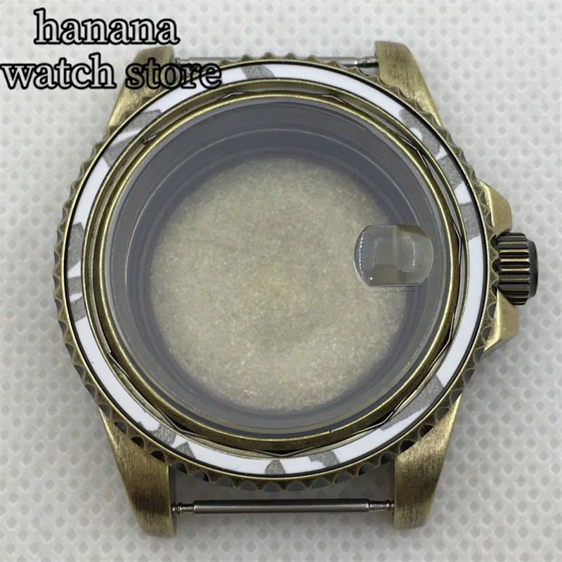 Бронзовые корпуса мужских часов 40 мм подходят для NH34 NH35 NH36 ETA2824 Miyota PT5000, механизм с сапфировым стеклом, водонепроницаемый корпус из нержавеющей стали