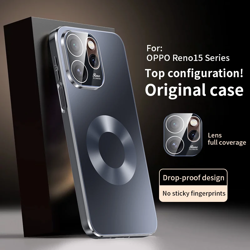 

For OPPO Reno 15 Pro Magnetic Case Camera Lens Protective Film for Magsafe Wireless Charging Fashion Phone Cases Back Cover